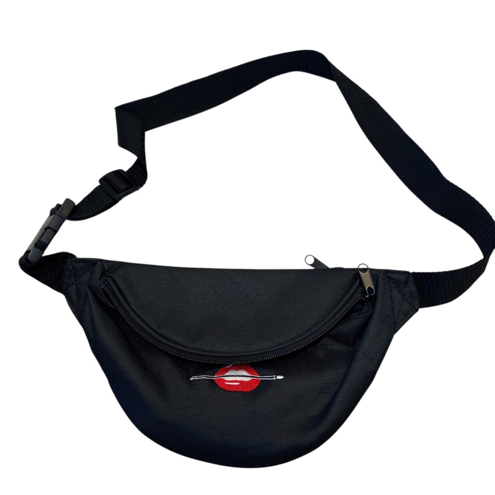 NWOT Make Up For Ever Black fanny pack‎ bum bag cosmetic pouch 2 zipper pockets